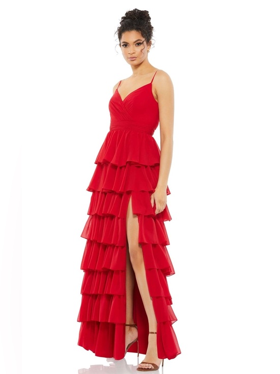 Mac Duggal Dresses & Skirts - NEW Mac Duggal Nordstrom Red ruffle gown maxi dress size 2